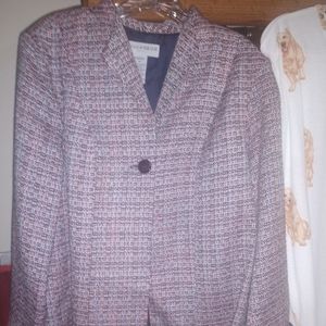 Sag Harbor Tweed suit, NEW, fushia, black, 12P